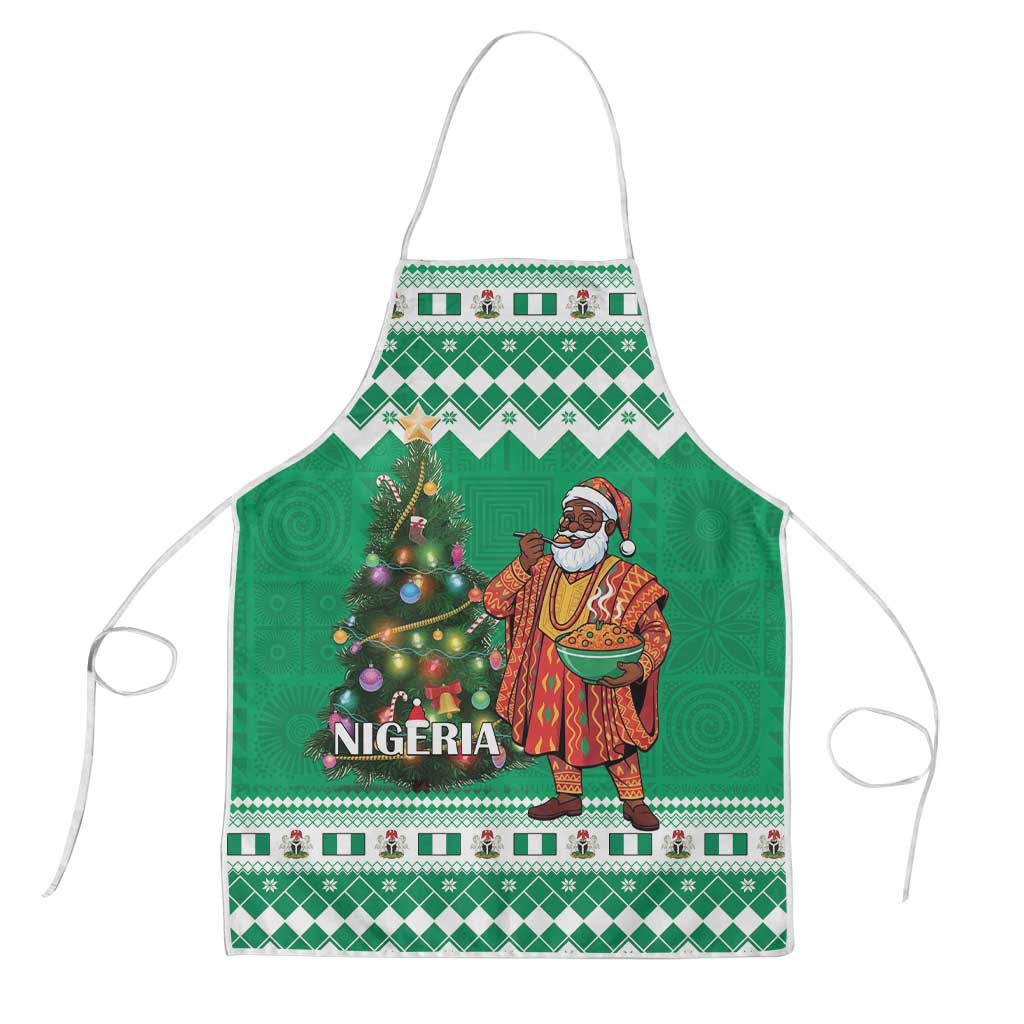 Nigeria Christmas Apron Black Santa With Jollof Rice - Wonder Print Shop