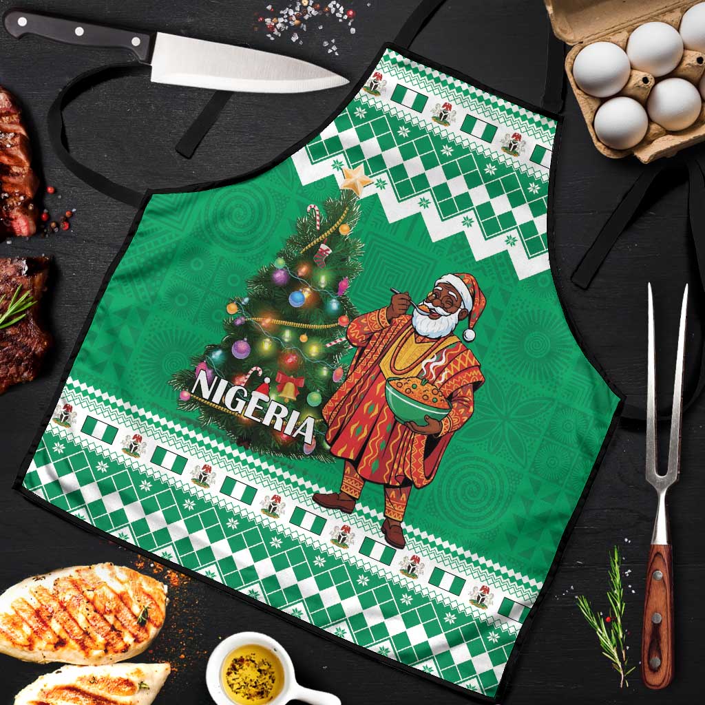 Nigeria Christmas Apron Black Santa With Jollof Rice - Wonder Print Shop