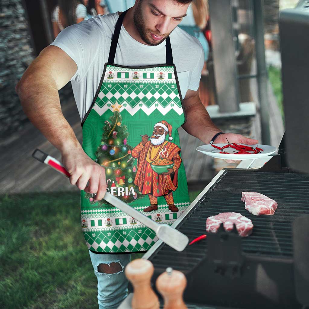 Nigeria Christmas Apron Black Santa With Jollof Rice - Wonder Print Shop