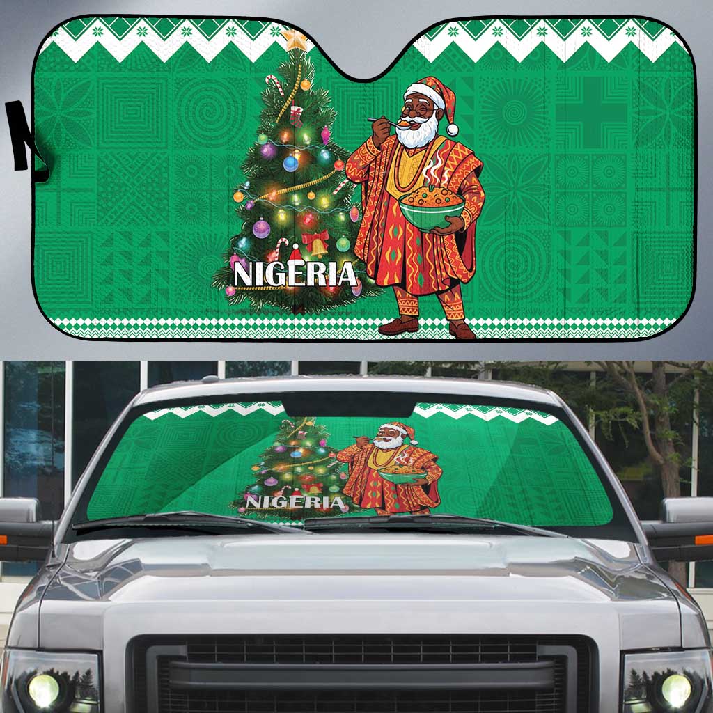 Nigeria Christmas Auto Sun Shade Black Santa With Jollof Rice - Wonder Print Shop
