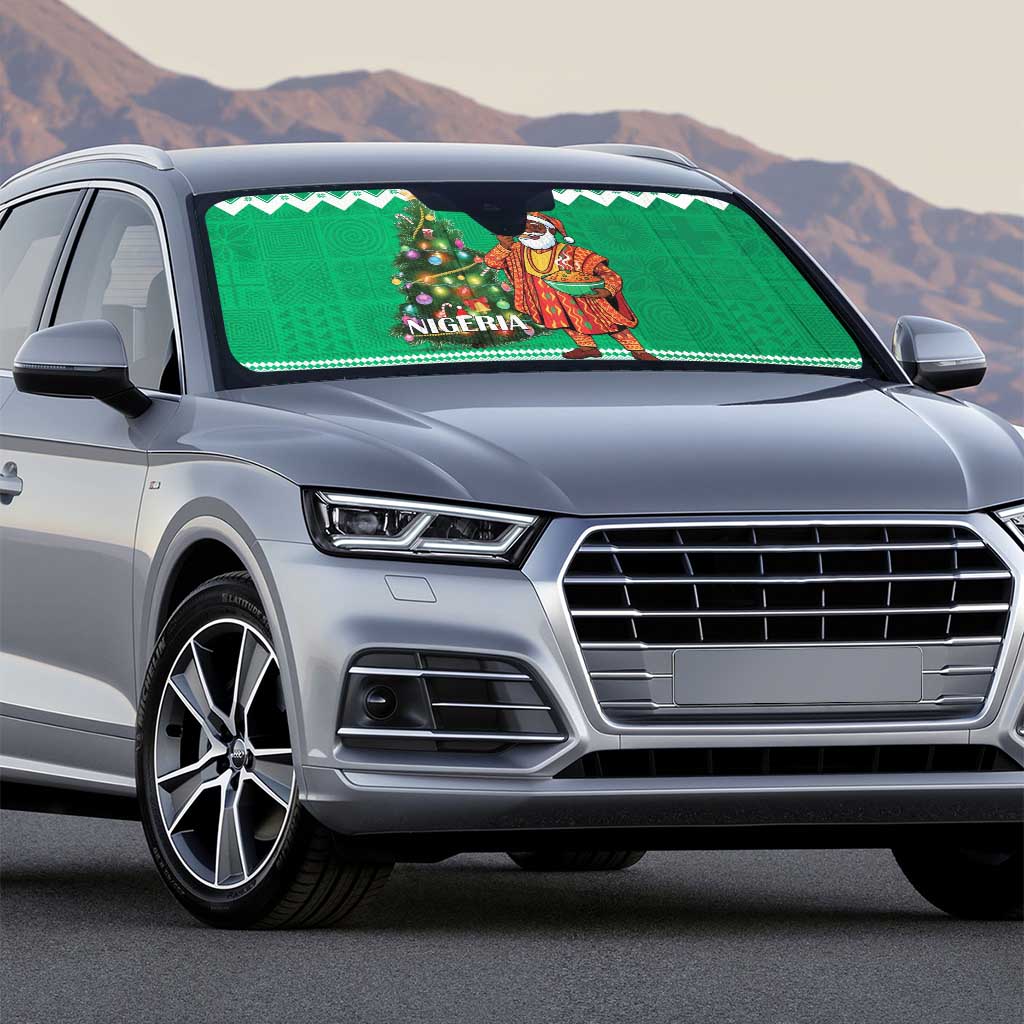 Nigeria Christmas Auto Sun Shade Black Santa With Jollof Rice - Wonder Print Shop
