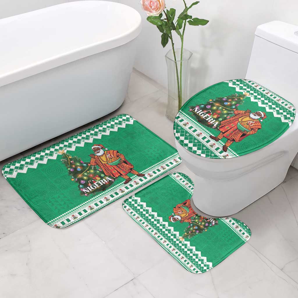 Nigeria Christmas Bathroom Set Black Santa With Jollof Rice - Wonder Print Shop