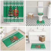 Nigeria Christmas Bathroom Set Black Santa With Jollof Rice - Wonder Print Shop
