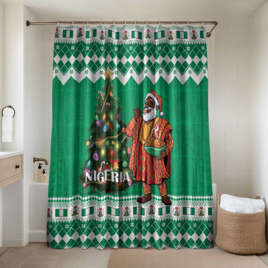 Nigeria Christmas Bathroom Set Black Santa With Jollof Rice - Wonder Print Shop