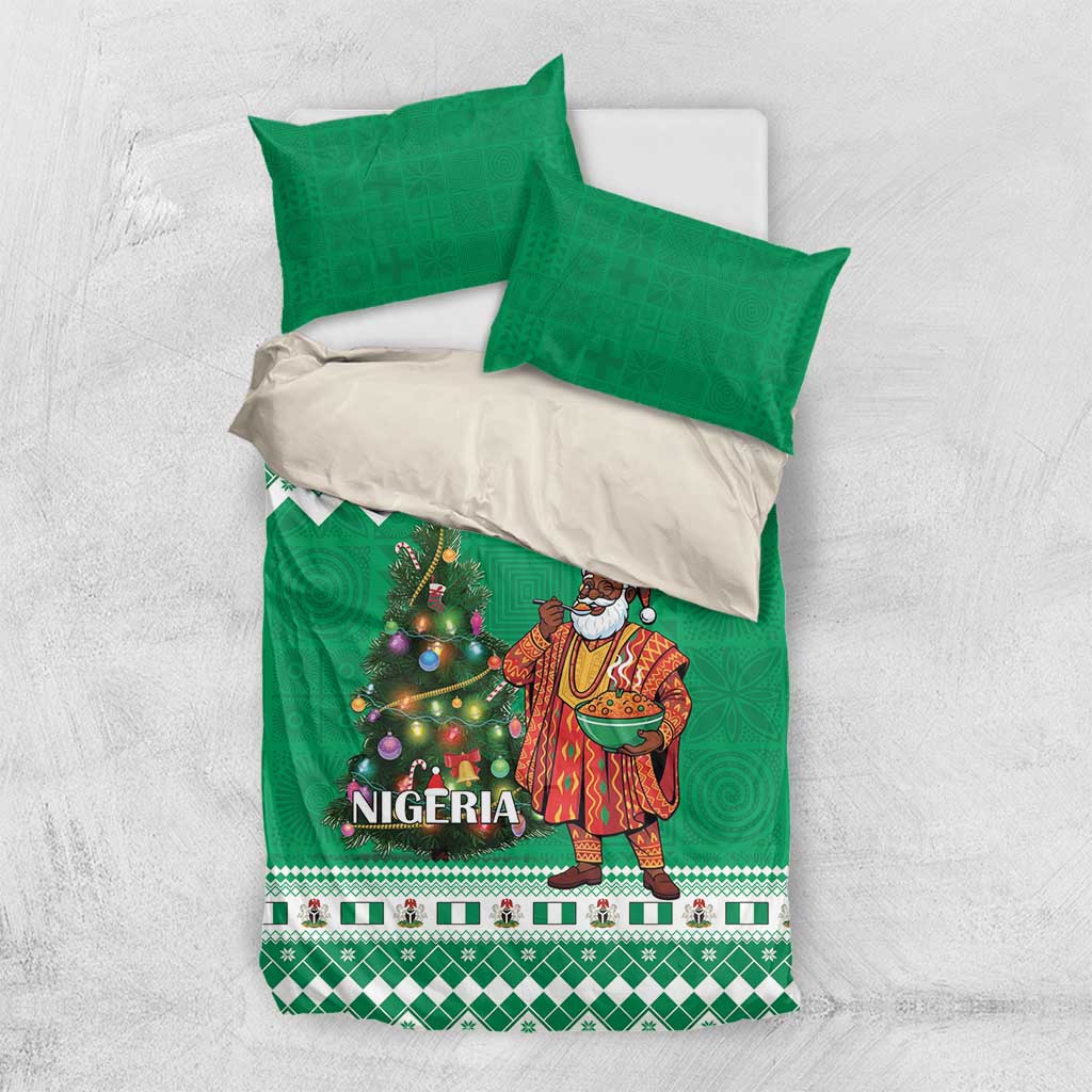 Nigeria Christmas Bedding Set Black Santa With Jollof Rice - Wonder Print Shop