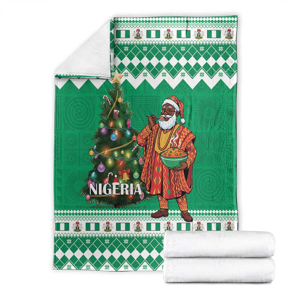Nigeria Christmas Blanket Black Santa With Jollof Rice - Wonder Print Shop