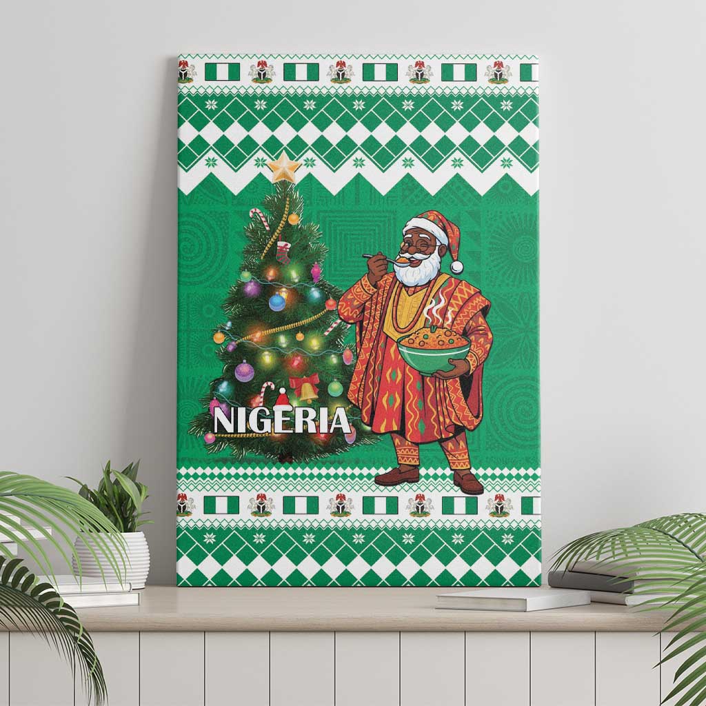 Nigeria Christmas Canvas Wall Art Black Santa With Jollof Rice - Wonder Print Shop