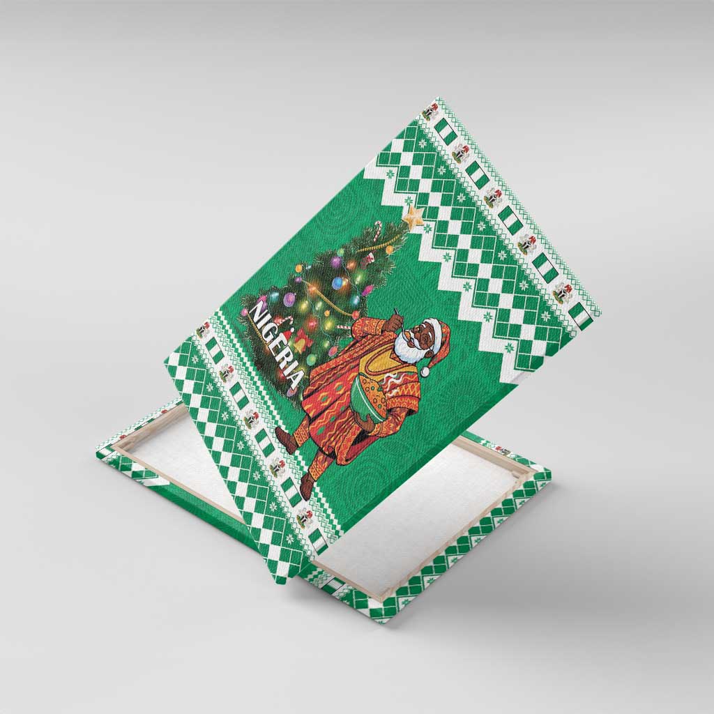 Nigeria Christmas Canvas Wall Art Black Santa With Jollof Rice - Wonder Print Shop