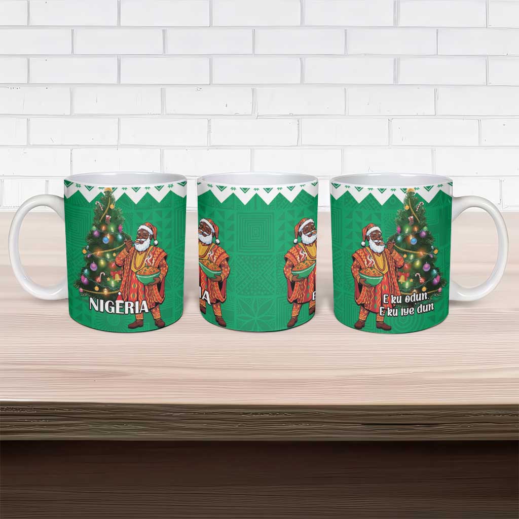 Nigeria Christmas Ceramic Mug Black Santa With Jollof Rice - Wonder Print Shop