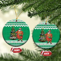 Nigeria Christmas Ceramic Ornament Black Santa With Jollof Rice - Wonder Print Shop