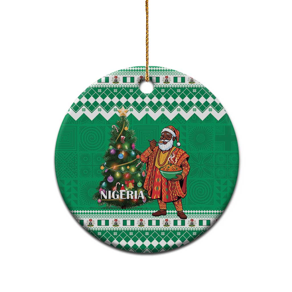 Nigeria Christmas Ceramic Ornament Black Santa With Jollof Rice - Wonder Print Shop
