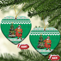 Nigeria Christmas Ceramic Ornament Black Santa With Jollof Rice - Wonder Print Shop