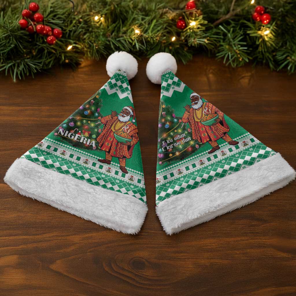Nigeria Christmas Santa Hat Black Santa With Jollof Rice - Wonder Print Shop