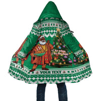Personalized Nigeria Christmas Cloak Black Santa With Jollof Rice - Wonder Print Shop
