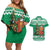 Personalized Nigeria Christmas Couples Matching Off Shoulder Short Dress and Hawaiian Shirt Black Santa With Jollof Rice - Wonder Print Shop