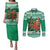 Personalized Nigeria Christmas Couples Matching Puletasi and Long Sleeve Button Shirt Black Santa With Jollof Rice - Wonder Print Shop