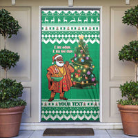 Personalized Nigeria Christmas Door Cover Black Santa With Jollof Rice - Wonder Print Shop