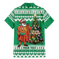 Personalized Nigeria Christmas Family Matching Mermaid Dress and Hawaiian Shirt Black Santa With Jollof Rice - Wonder Print Shop