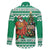 Personalized Nigeria Christmas Family Matching Off The Shoulder Long Sleeve Dress and Hawaiian Shirt Black Santa With Jollof Rice - Wonder Print Shop