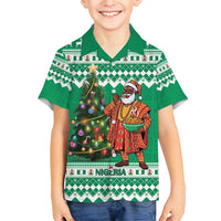 Personalized Nigeria Christmas Family Matching Short Sleeve Bodycon Dress and Hawaiian Shirt Black Santa With Jollof Rice - Wonder Print Shop