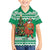 Personalized Nigeria Christmas Family Matching Short Sleeve Bodycon Dress and Hawaiian Shirt Black Santa With Jollof Rice - Wonder Print Shop