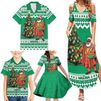 Personalized Nigeria Christmas Family Matching Summer Maxi Dress and Hawaiian Shirt Black Santa With Jollof Rice - Wonder Print Shop