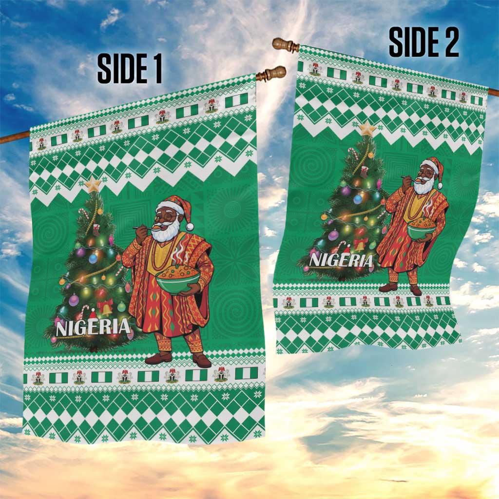 Nigeria Christmas Garden Flag Black Santa With Jollof Rice - Wonder Print Shop