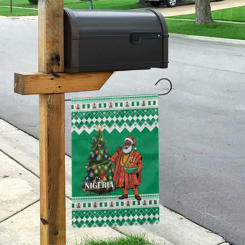 Nigeria Christmas Garden Flag Black Santa With Jollof Rice - Wonder Print Shop