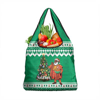 Nigeria Christmas Grocery Bag Black Santa With Jollof Rice - Wonder Print Shop