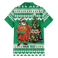 Personalized Nigeria Christmas Hawaiian Shirt Black Santa With Jollof Rice - Wonder Print Shop