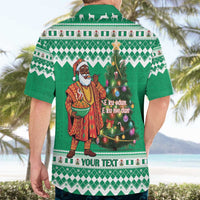 Personalized Nigeria Christmas Hawaiian Shirt Black Santa With Jollof Rice - Wonder Print Shop
