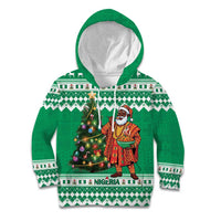 Personalized Nigeria Christmas Kid Hoodie Black Santa With Jollof Rice - Wonder Print Shop