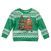 Nigeria Christmas Kid Ugly Christmas Sweater Black Santa With Jollof Rice - Wonder Print Shop