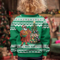Nigeria Christmas Kid Ugly Christmas Sweater Black Santa With Jollof Rice - Wonder Print Shop