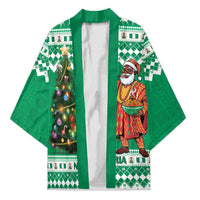 Personalized Nigeria Christmas Kimono Black Santa With Jollof Rice - Wonder Print Shop