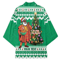 Personalized Nigeria Christmas Kimono Black Santa With Jollof Rice - Wonder Print Shop