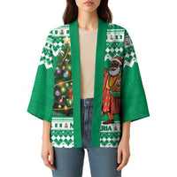 Personalized Nigeria Christmas Kimono Black Santa With Jollof Rice - Wonder Print Shop