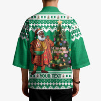 Personalized Nigeria Christmas Kimono Black Santa With Jollof Rice - Wonder Print Shop