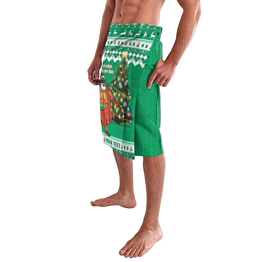 Personalized Nigeria Christmas Lavalava Black Santa With Jollof Rice - Wonder Print Shop