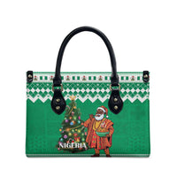 Nigeria Christmas Leather Bag Black Santa With Jollof Rice - Wonder Print Shop