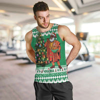 Personalized Nigeria Christmas Men Tank Top Black Santa With Jollof Rice - Wonder Print Shop