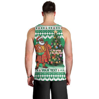 Personalized Nigeria Christmas Men Tank Top Black Santa With Jollof Rice - Wonder Print Shop