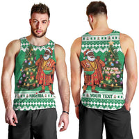 Personalized Nigeria Christmas Men Tank Top Black Santa With Jollof Rice - Wonder Print Shop