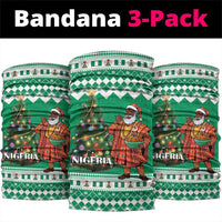 Nigeria Christmas Neck Gaiter Black Santa With Jollof Rice - Wonder Print Shop