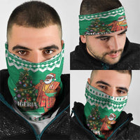 Nigeria Christmas Neck Gaiter Black Santa With Jollof Rice - Wonder Print Shop