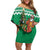 Personalized Nigeria Christmas Off Shoulder Short Dress Black Santa With Jollof Rice - Wonder Print Shop