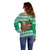 Personalized Nigeria Christmas Off Shoulder Sweater Black Santa With Jollof Rice - Wonder Print Shop