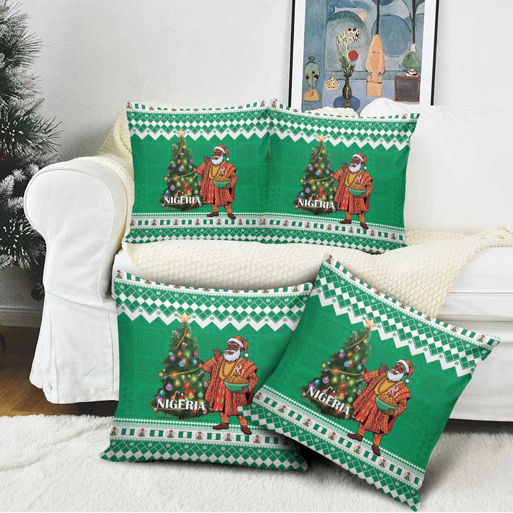 Nigeria Christmas Pillow Cover Black Santa With Jollof Rice - Wonder Print Shop