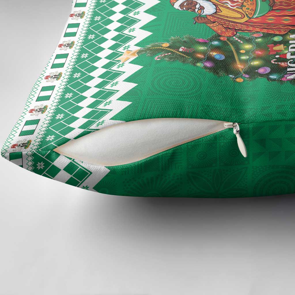Nigeria Christmas Pillow Cover Black Santa With Jollof Rice - Wonder Print Shop