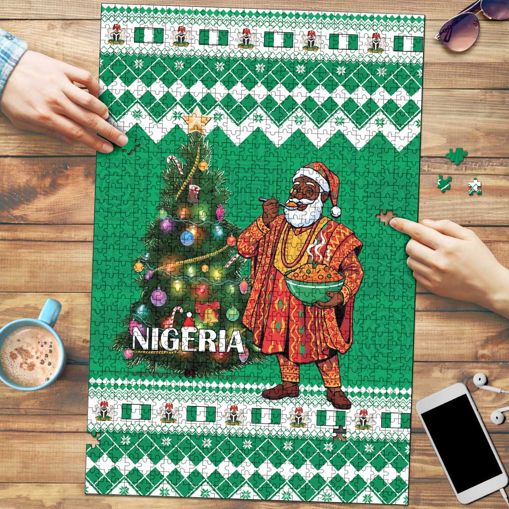 Nigeria Christmas Puzzle Black Santa With Jollof Rice - Wonder Print Shop